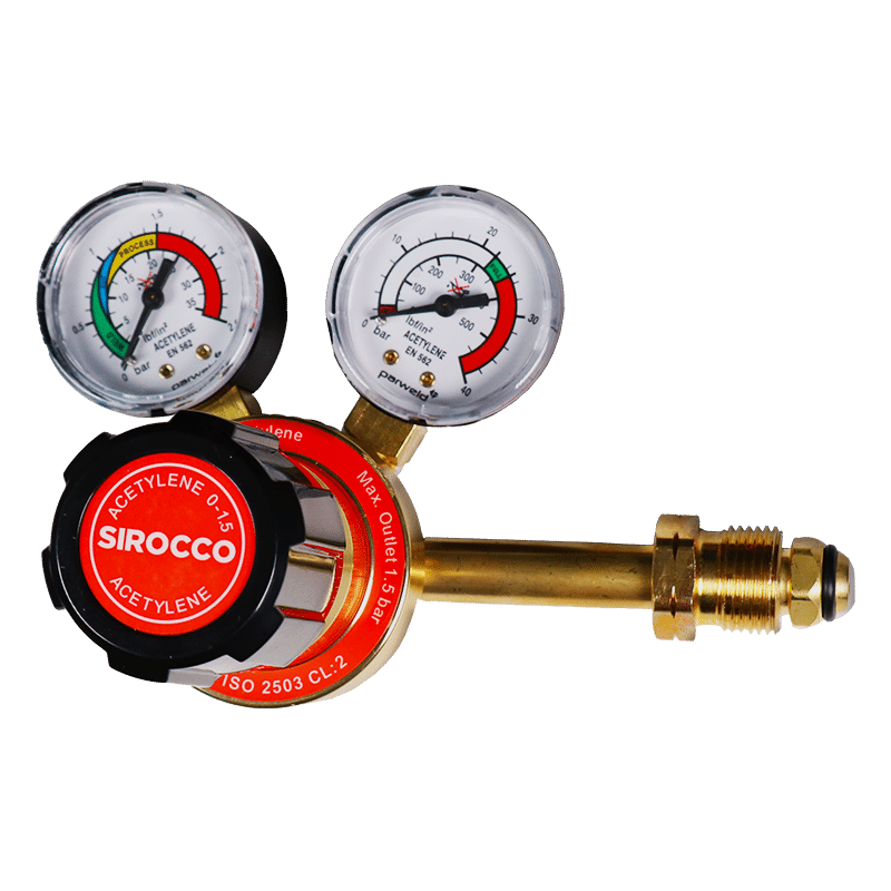 Sirocco Single Stage 2 Gauge Acetylene Gas Regulator