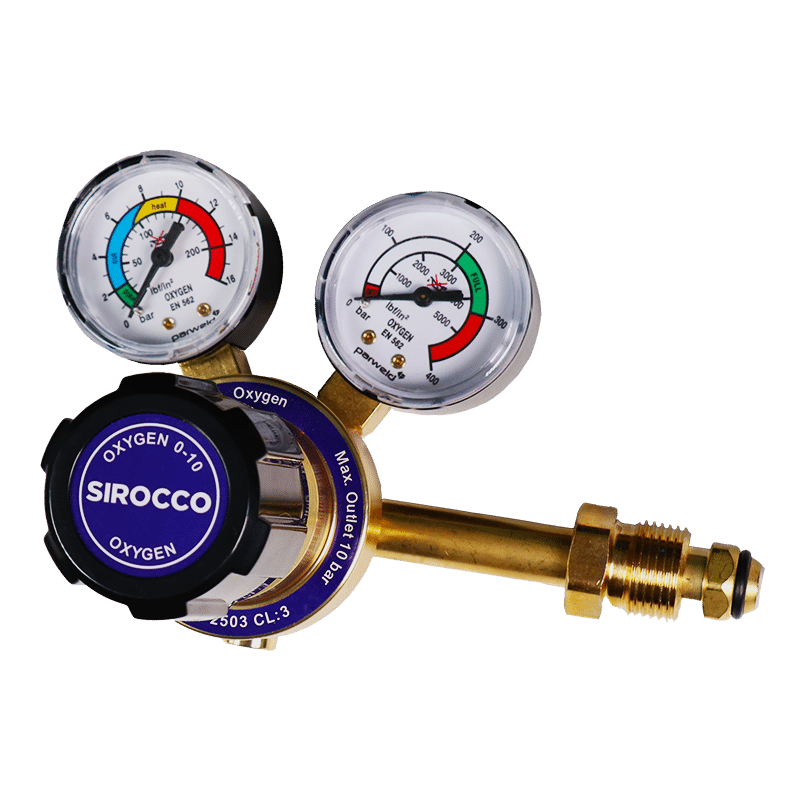 Sirocco Single Stage 2 Gauge Oxygen Gas Regulator